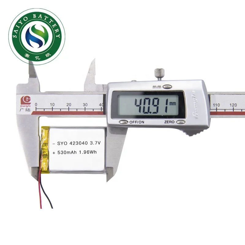
Factory Price Lithium ion Polymer Battery 423040 3.7V 530mAh for headset earphone electronics 
