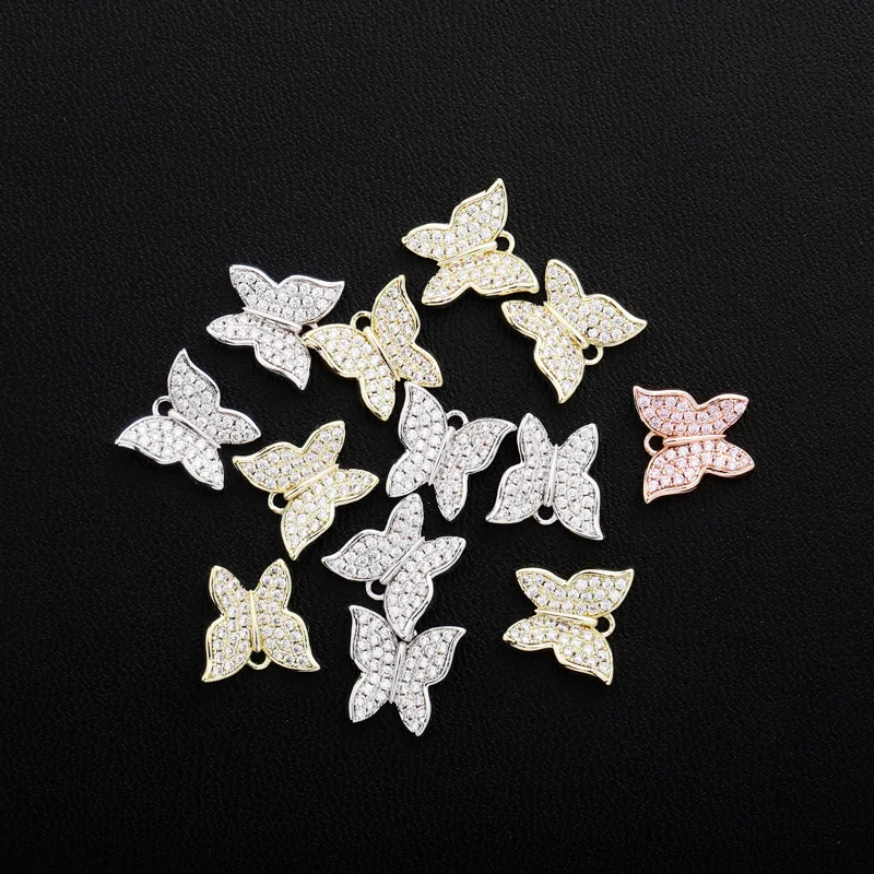 Custom  Adjustable Choker Necklace Charm Initial Butterfly Gemstone Tennis Chain Necklace