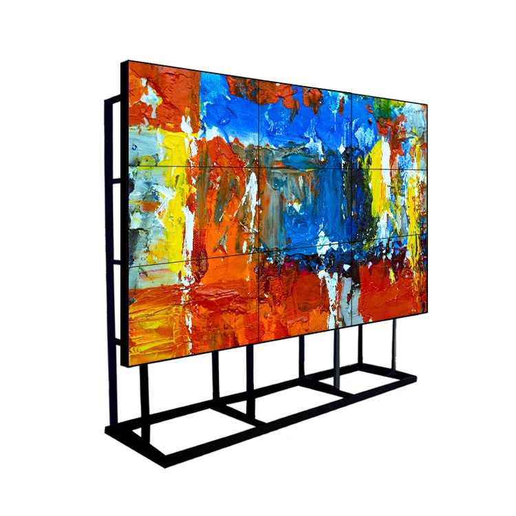 55 65 inch indoor seamless videowall ultra narrow bezel full color 4k 2x3 3x3 mutti screen lcd tv display video wall