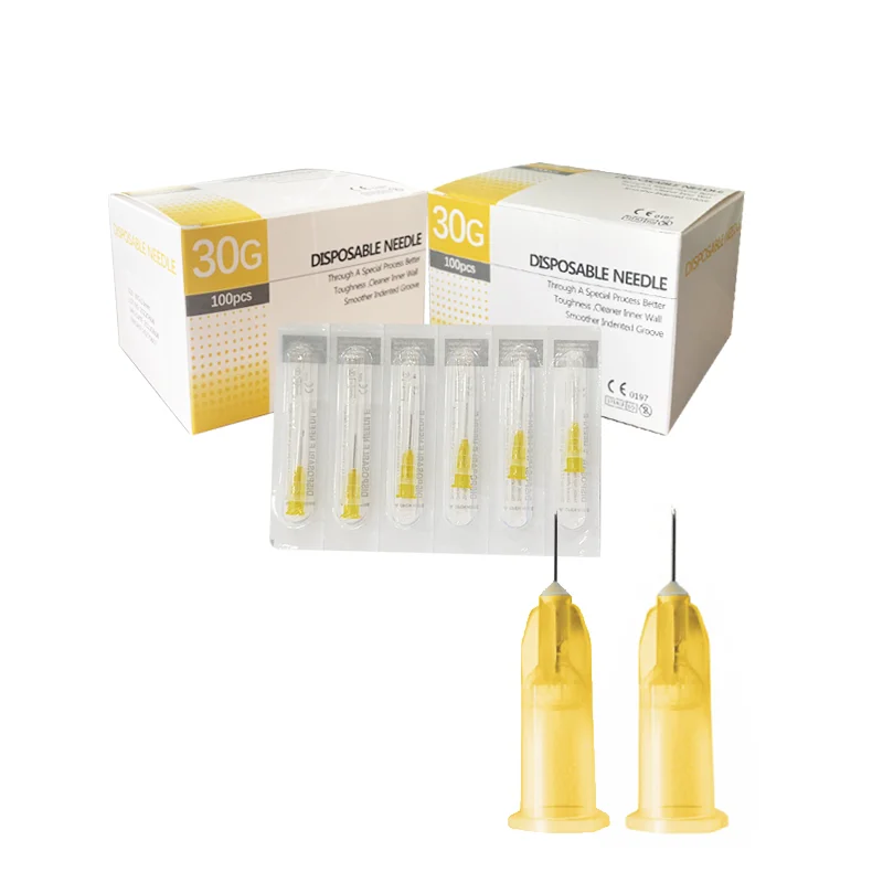 Disposable mesotherapy korea manufacturing yellow 30g 4mm sharp meso needle hypodermic insulin needles