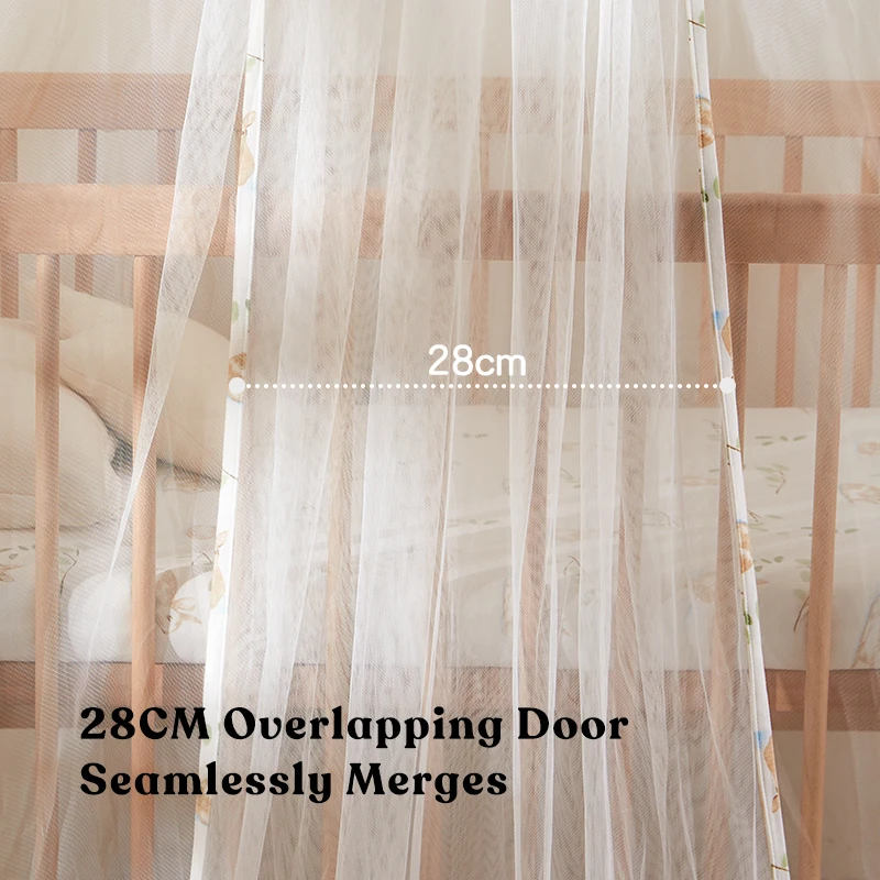 KUB Full Coverage Baby Mosquito Net Breathable Crib Netting Bed Curtains Canopy for Baby Kids Bedroom Decor