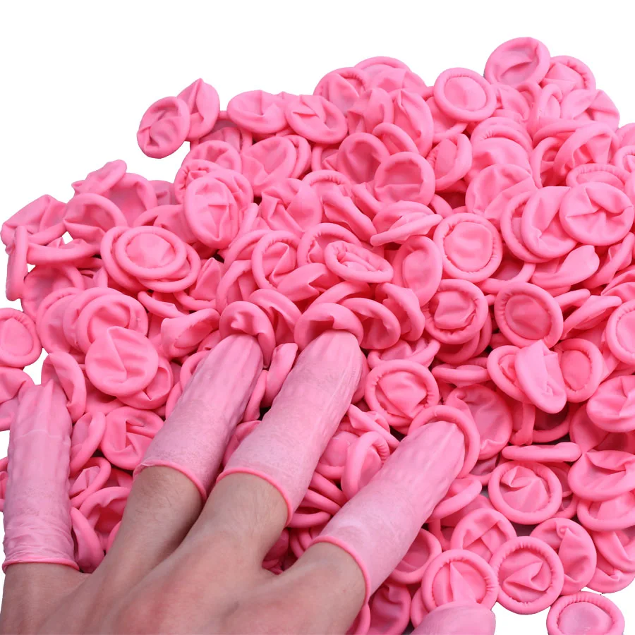 Factory Sale Disposable Cleanroom Anti-static Finger Stall Pink Color Finger Cots Malaysia Natural Latex