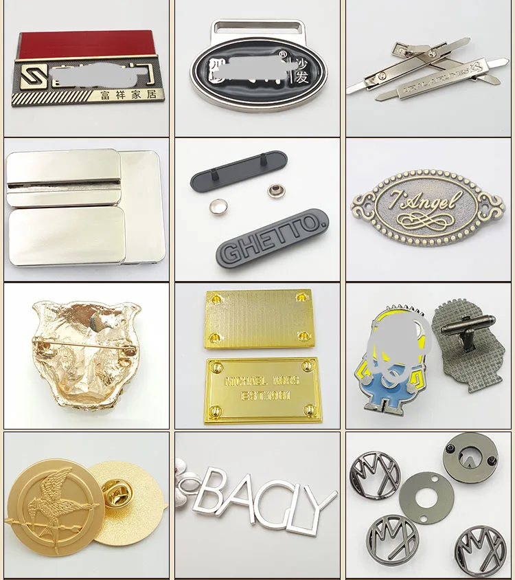 Custom Logo Maker Handbag Metal Label Metal Perfume Bottle Square Plate Aluminium Sticker Decorative Accessories Nameplate