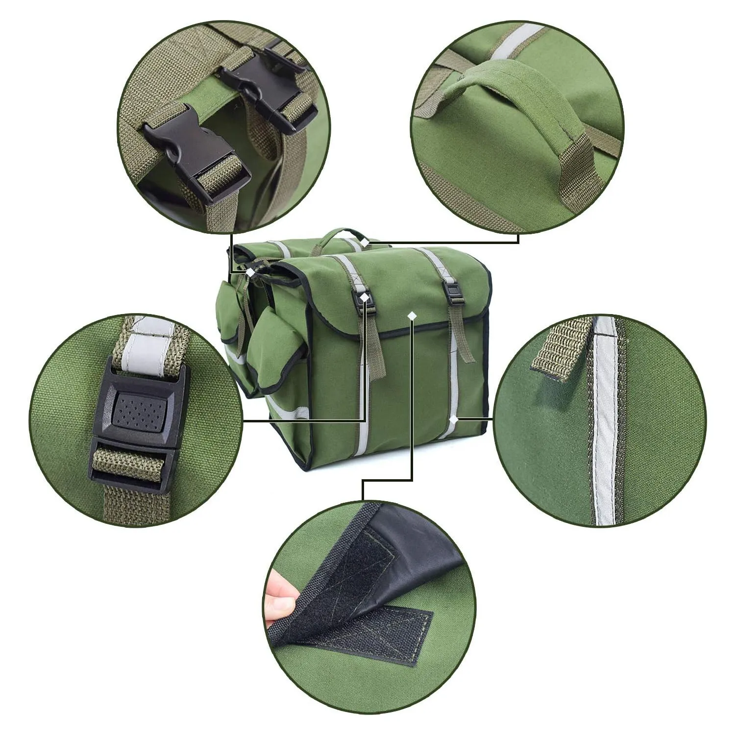 Factory Outlet Bike Transport Bag Army Green Bicycle Rear Seat Carrier Bag Water Resistant