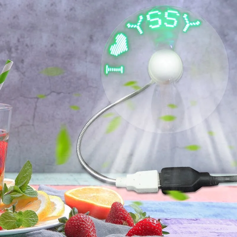 Wedding Decoration USB Driver Led Message Mini Led Light Fan For Party