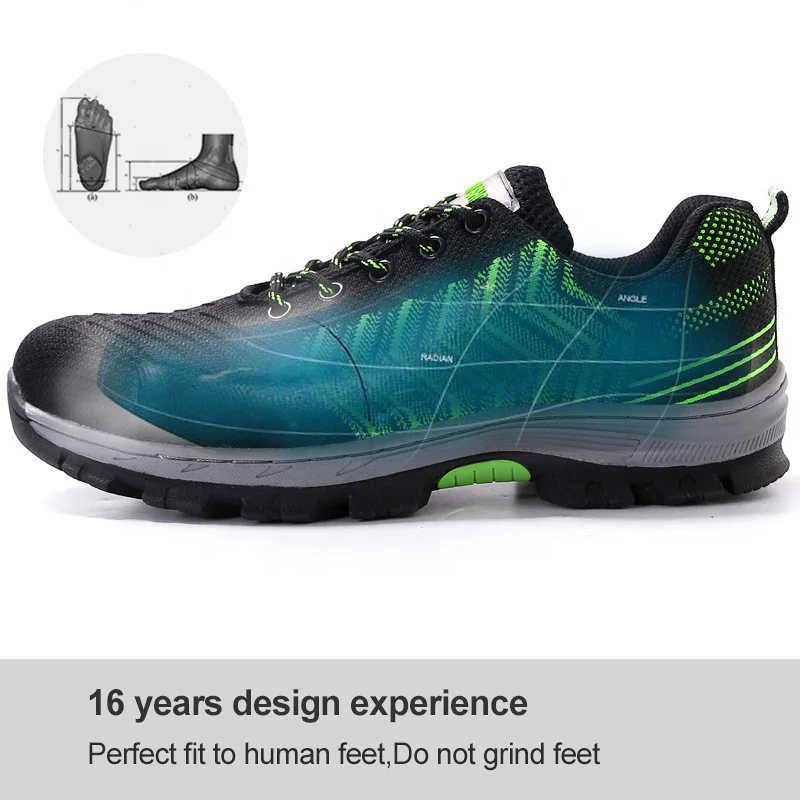 Super Light Weight Steel Toe Anti Smashing Slip Resistant Factory Kitchen Construction Safety Shoes Breathable Net Boots