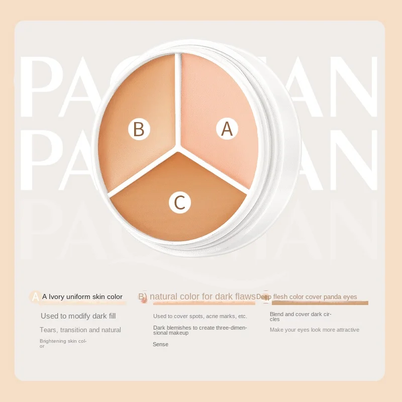 PAQIMAN Concealer Foundation Cream Palette Waterproof Makeup Base Cream Vegan Color Corrector 3 in 1  Concealer
