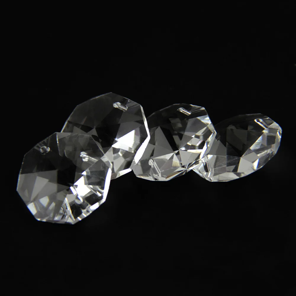 Wholesale Multi-Size K9 Crystal Two Holes Octagonal Chandelier Beads Octagonal Prism Chain Home Decoration