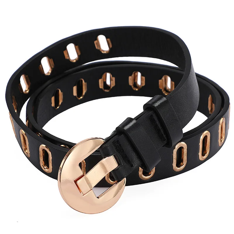 Wholesale New Fashion Custom Logo Luxury Personality Slender Metal Elements Women Belt