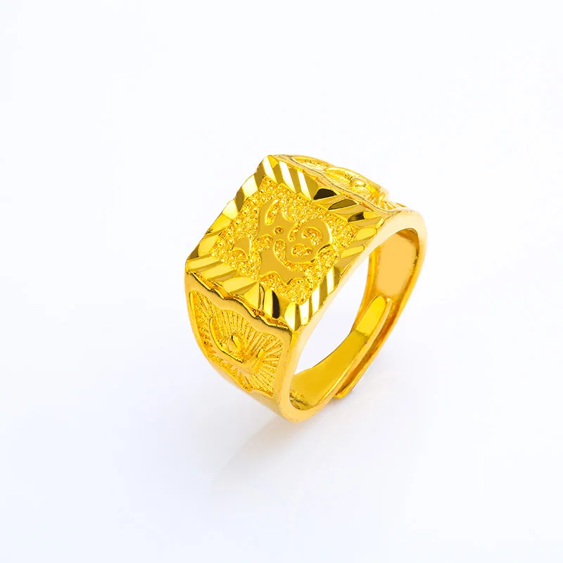 africa gold ring 18 karat gold finger ring dubai saudi arabic golden jewelry discount assorted jewellery