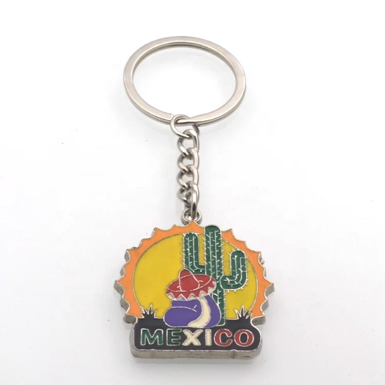 Mexico Souvenir Enamel Cactus Keychain