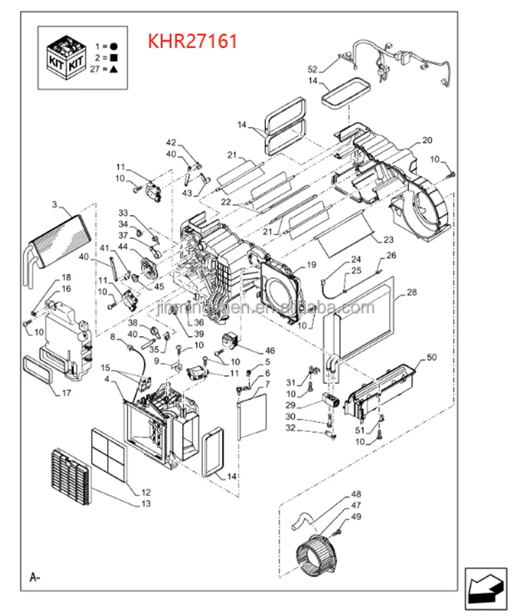 Genuine Excavator Parts Air Conditioner KHR27161 KHR27241 For CXC Series CX130C CX210C CX220C CX240C CX360C CX470C