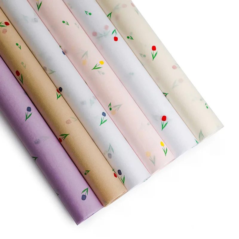 Shinewrap Factory Wholesale Flower Printed High Quality Recycled Tissue Paper 50*70 CM Florist Packaging Paper Wrapping Paper