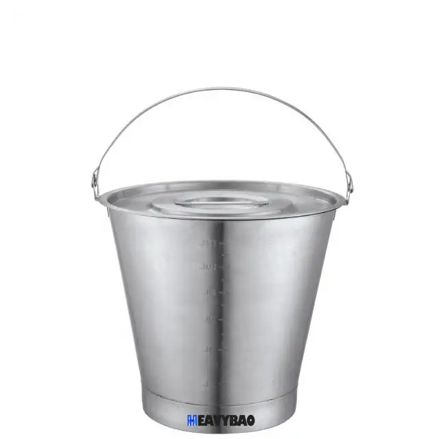 Heavybao Commercial Kitchen Catering Equipment Stainless Steel Pail Bucket with Lid Kitchen Machines