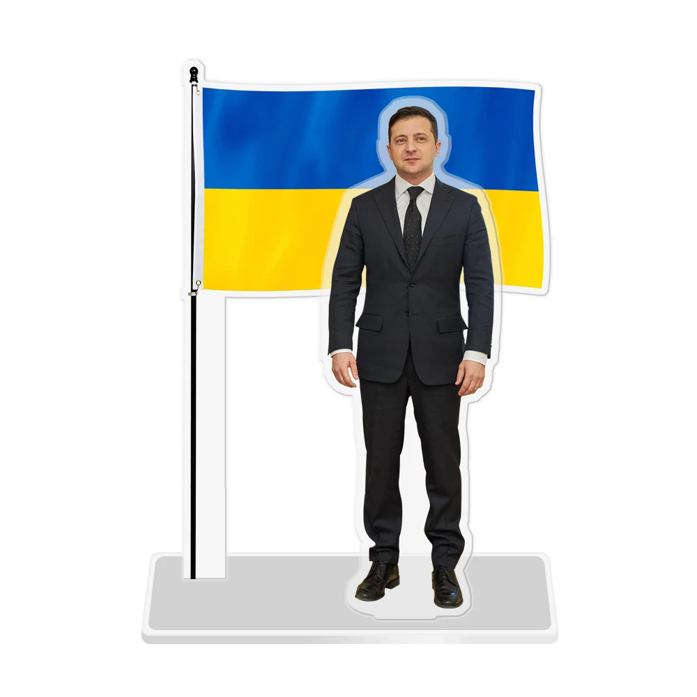 Factory Wholesale Ukrainian President Acrylic Humanity Display Card Customization