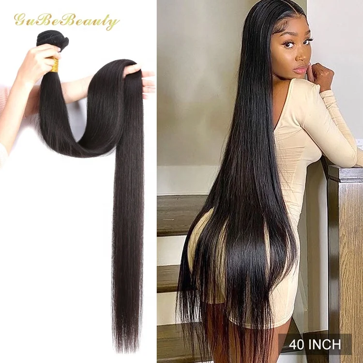 Gubebeauty wholesale human hair extension, brazilian virgin hair vendor raw hair bundles, 1B# straight human hair bundles