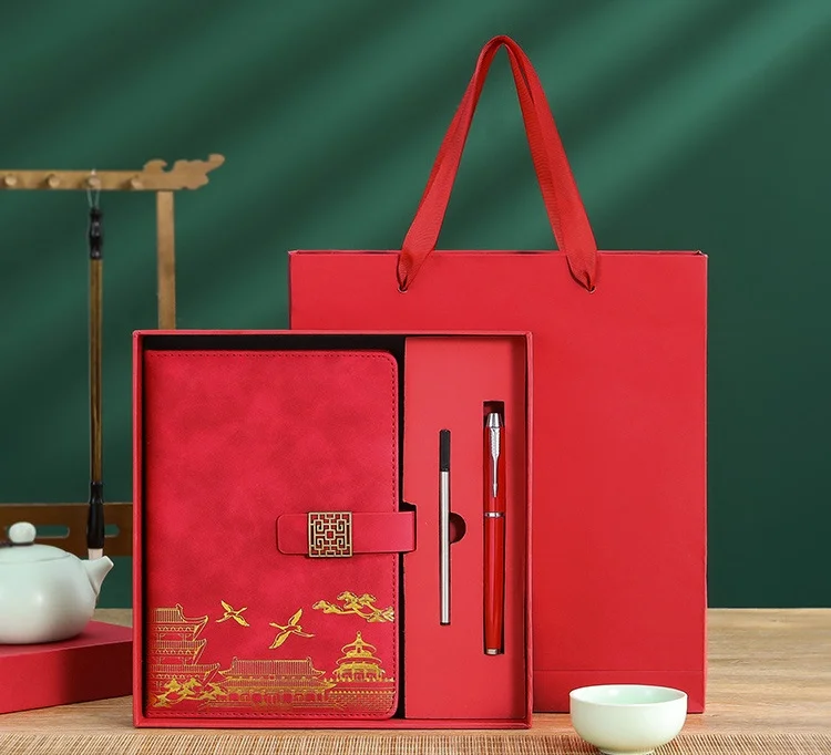 Notebook Gift Sets A5 Diary Note Book with Customizable Luxury Wholesale Corporate Leather Paper Material Notepad Custom Color