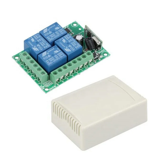 433Mhz Wireless Remote Control Switch DC12V 4CH Relay Receiver Module RF Transmitter 433 Mhz For Garage Door Opener