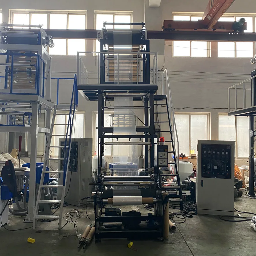 Plastic Film Blowing Extruder Gravure Printing Connect Line Set Machine