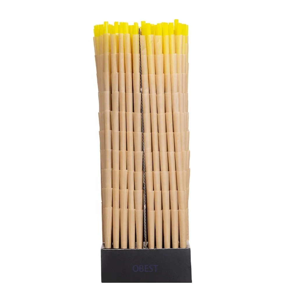 Natural unbleached hemp rice paper pre rolled cones 100/1000pcs classical enjoyment custom LOGO and color