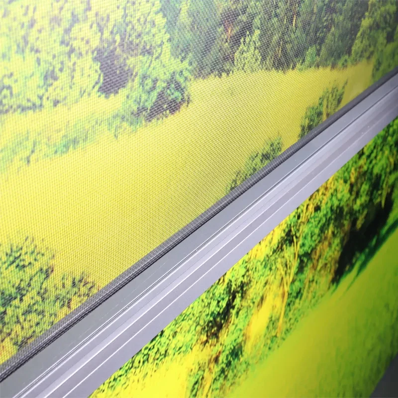 Hot Sale Aluminum Alloy Electric Roller Up Teslin Mesh Sunshade Retractable Fly Insect Screen Motorized Screen Door For Garage