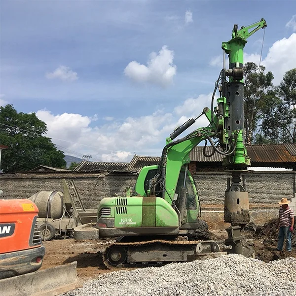 TYSIM, сверлильный станок глубины 12 м для нанесения основы на сваи, экскаватор KR40, Буровое приспособление, мини-буровая установка