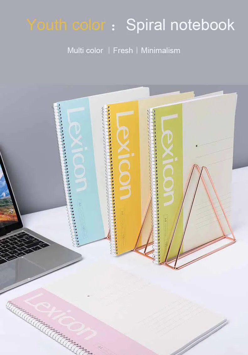 Custom Youthful and Energetic Spiral Notebooks A4 100 Sheets No Ink Bleed for Office and School Customization Optional