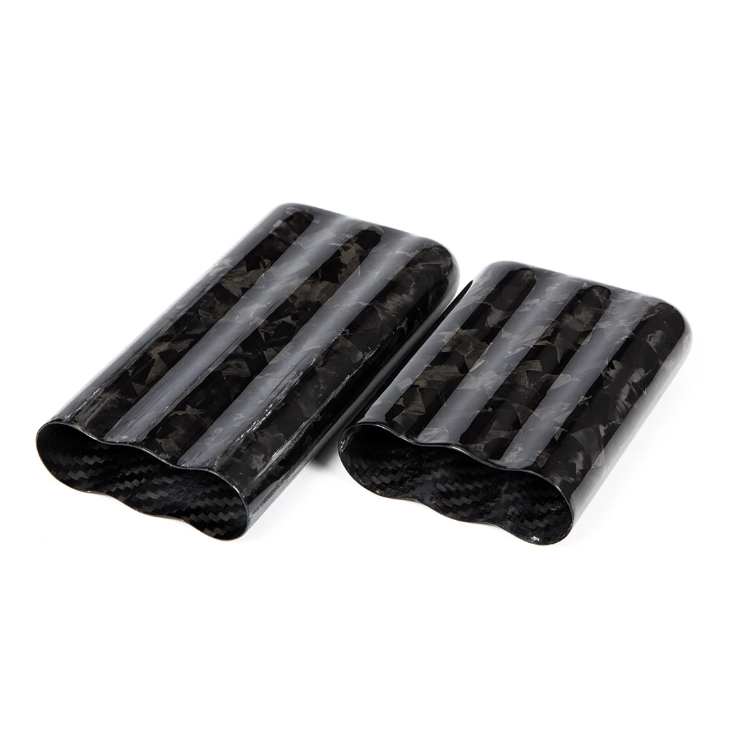 2021 new style high end black cool forged carbon fiber three finger cigar case