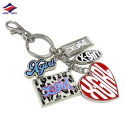 Longzhiyu 15years manufacturer custom soft enamel keychain accessories beautiful initial keychain