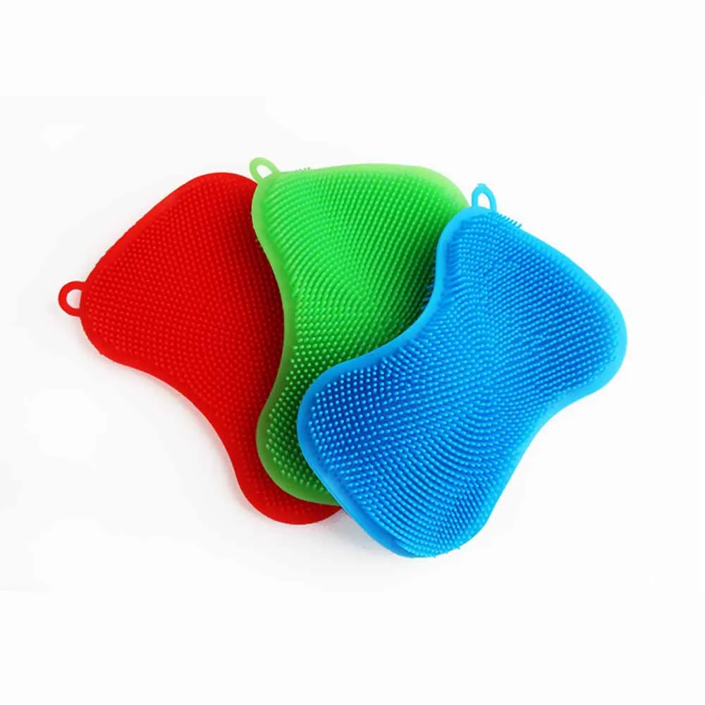 Silicone dishwashing brush Kitchen household cleaning cloth fruits and vegetables pot cleaning brush