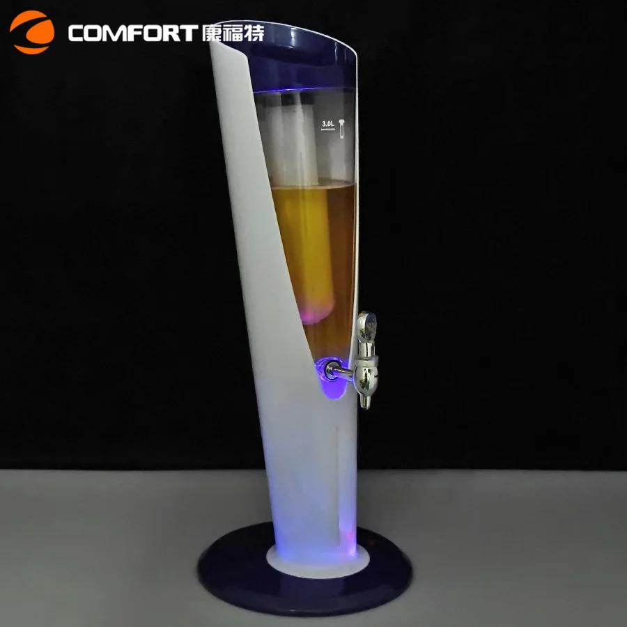 Classical design 3L draft beer tower with Luminous ice tube /beer dispenser draft drink juice beverge beer tool tower dispenser