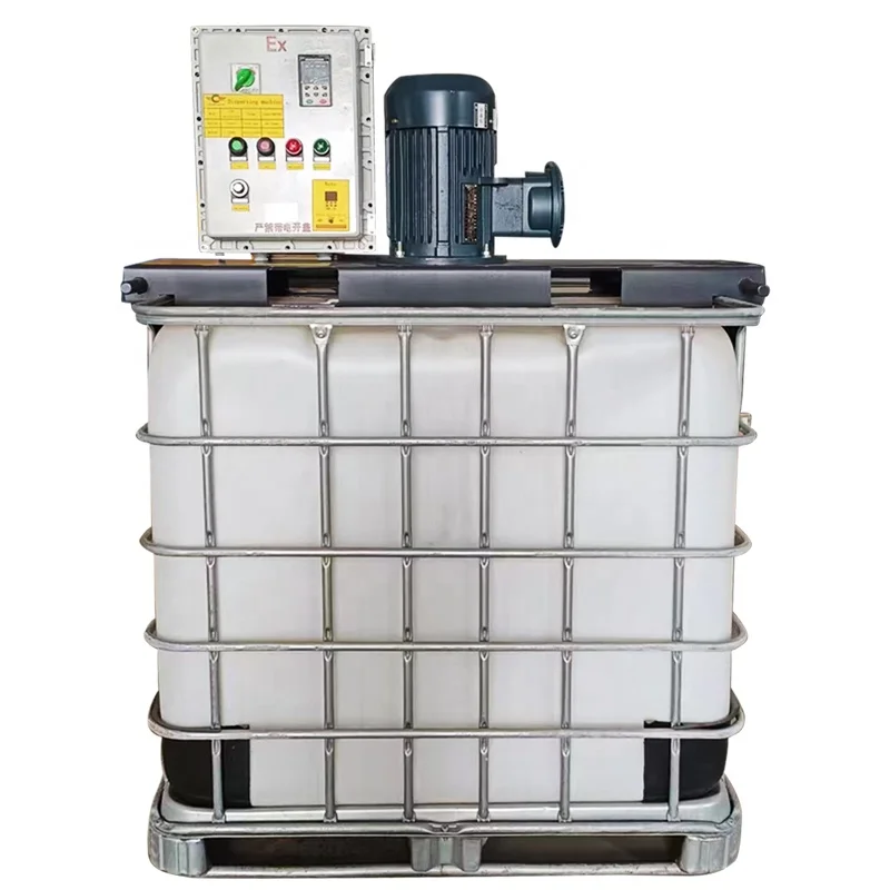 2.2KW low-speed fixed ton drum mixer, chemical cleaning products explosion-proof electric  IBC agitator