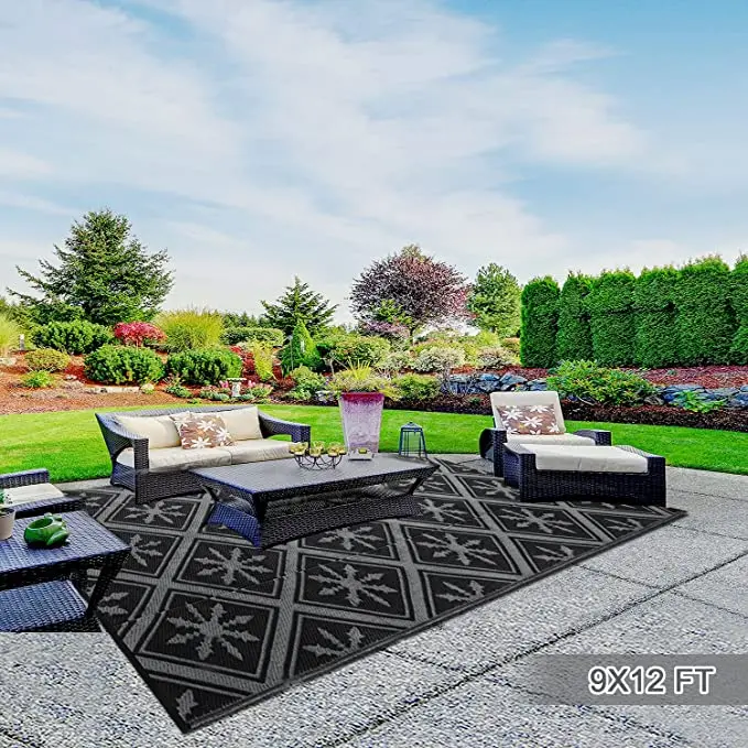 9ftx12ft Outdoor Camping Rugs Patios Clearance Plastic Straw Rug Weatherproof Reversible Mats Large Floor Mat and Rug