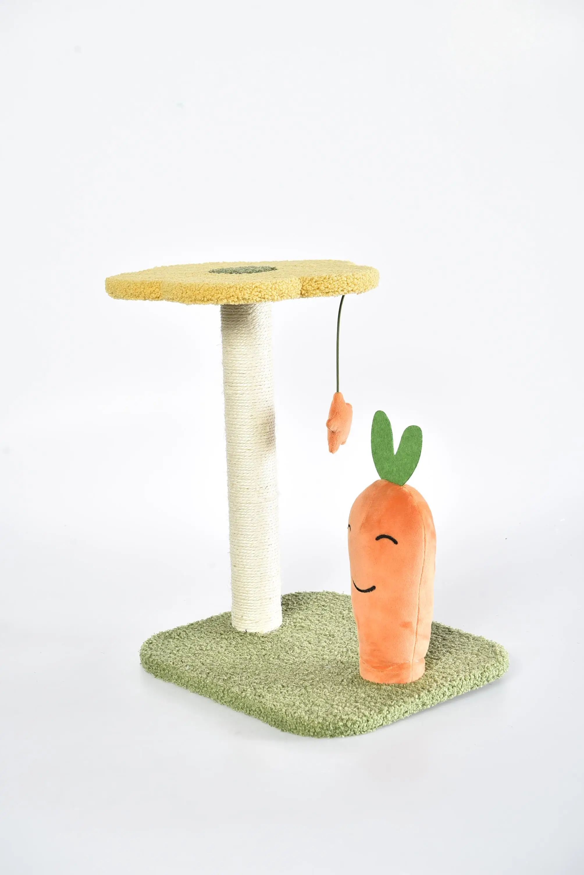 Cat Toy Accessories Products New Tend Indoor Cats Tower Natural Sisal Small Scratcher Climbing Cute Flower Carrot Cat Tree