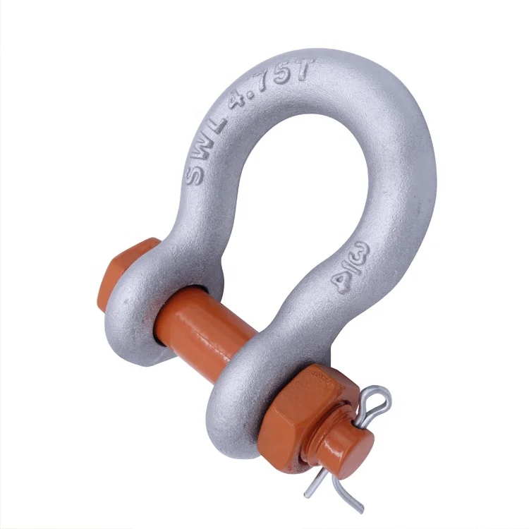 Galv. Round Pin US Type Drop Forged G213 Bow Fast Delivery Carton Steel  Metric Silver Shackle