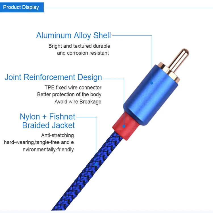 Позолоченные 1,5 м Trs 3,5 Jack Av наушники Aux Trrs 2 Rca штекер красный литой разъем 3,5 мм до 2rca кабель