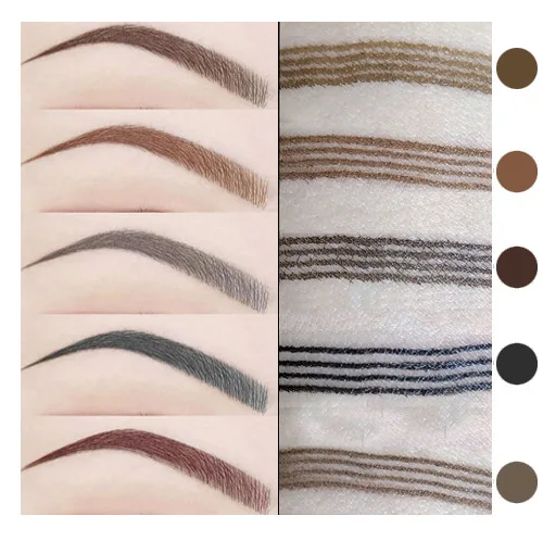 Custom Logo 3d Waterproof Fine Sketch Sweat-proof Liquid Eyebrow Pencil Microblading Tattoo Four Fork Tip Eyebrow Pen