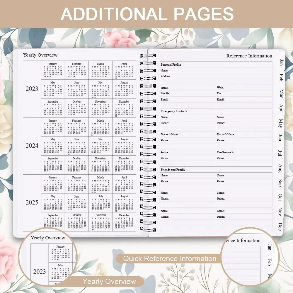 Wholesale 2024 English Calendar 365-day Daily Office Planner A5 Leather Schedule Notebook