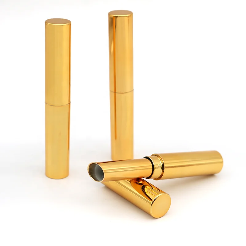 New arrival Long slim shape glossy empty lipstick tube luxury glod lipstick containers