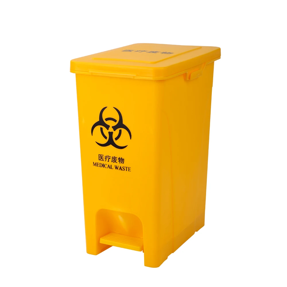 Rectangular plastic paddle dustbin medical waste disposal container