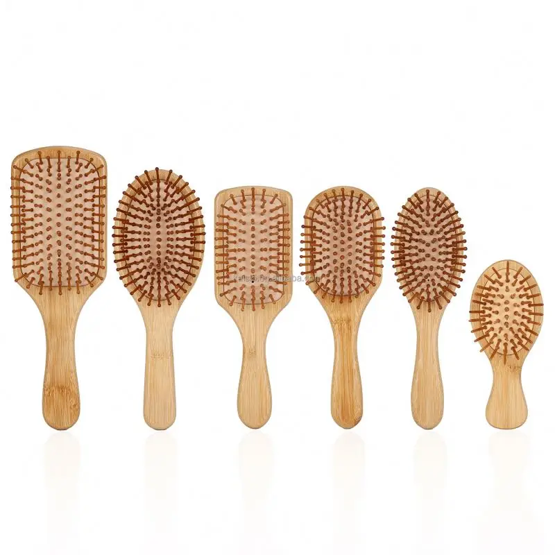 Bamboo Paddle Hairbrush For Kids Infused Oil Brush Packing Box Resin Back Cala Hair 100 Square Wet Handle Padle Brushes Plastic