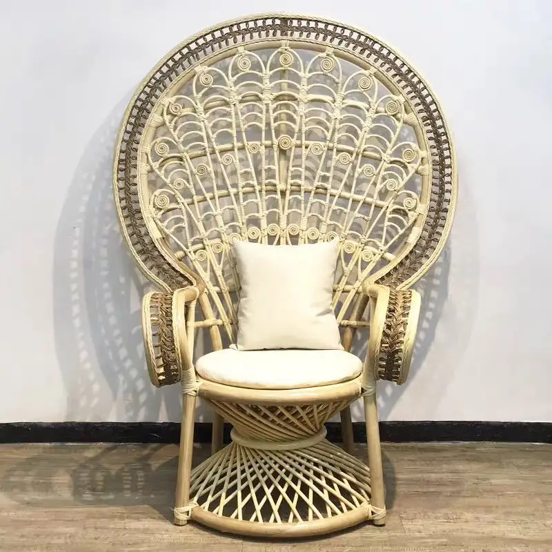 Натуральная винтажная мебель, комнатный Плетеный павлиний стул ручной работы, Плетеный павлиний стул из ротанга