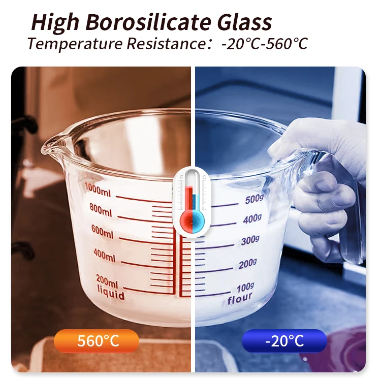 IKOO nesting liquid measuring cups glass measuring cup with lid for kitchen