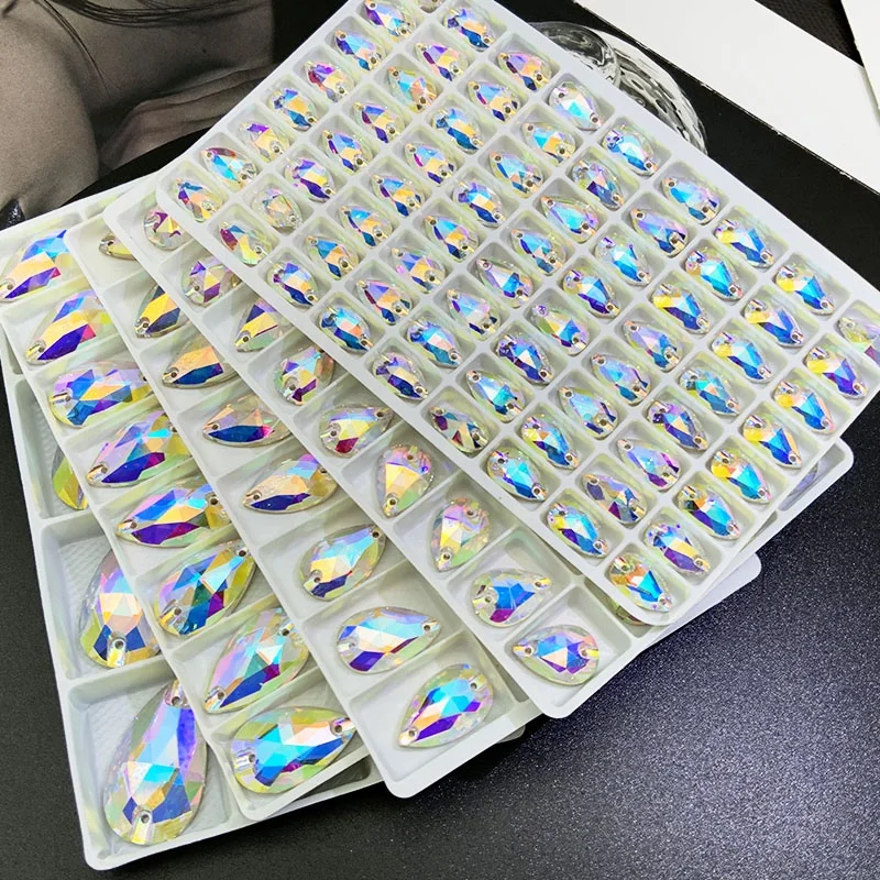 Factory Sale New Color High Quality Drop shape Strong Glue Strass Crystals Rhinestone