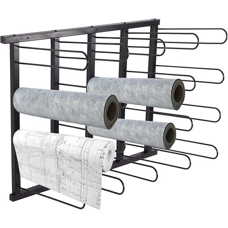 JH-Mech Blueprint Storage Roll File Wall Rack Wall Mount Storage Metal Vinyl Roll Holder