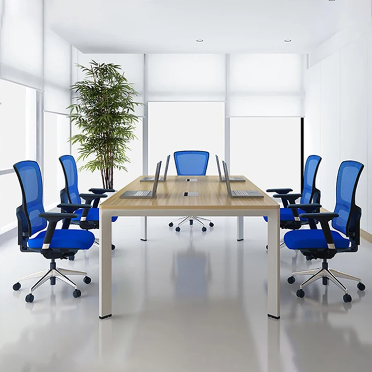 Foster Sophisticated Collaboration Conference Room Melamine-Faced Tables Open Metal Frames