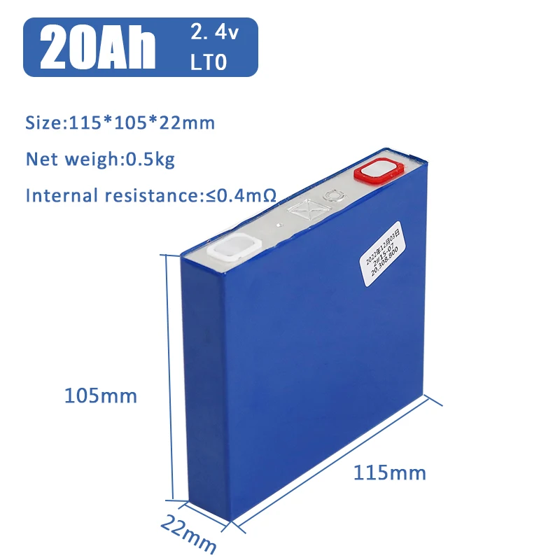 20000 Cycle Life Rechargeable LTO Prismatic Grade a SCIB Lithium Battery 2.4V 20Ah 23Ah LTO Toshiba Battery Cell