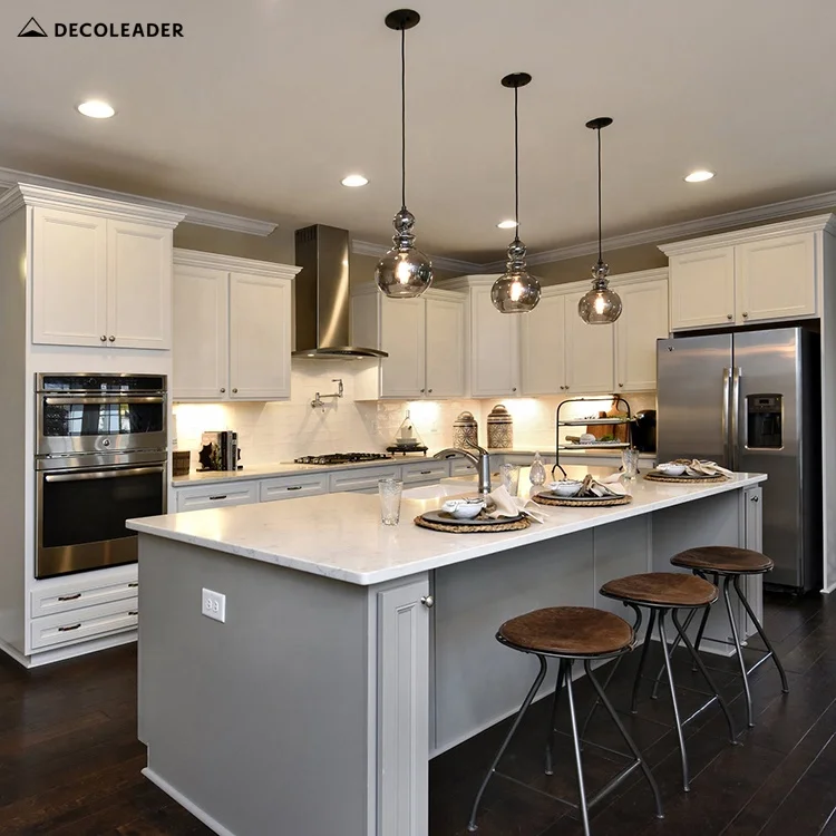 Modular shaker kitchen set with white paint solid wood doors