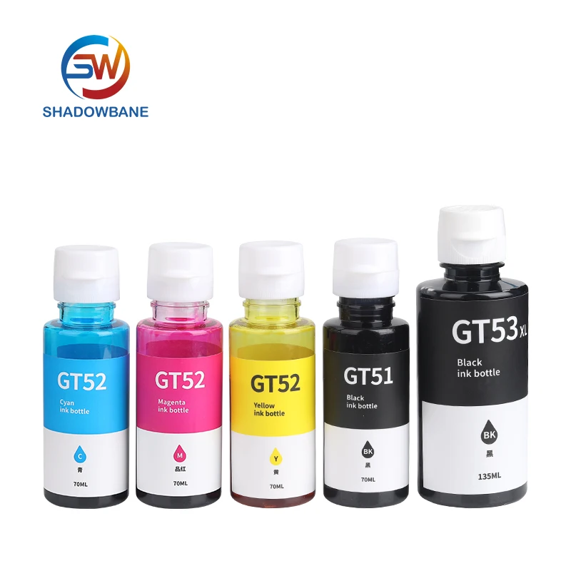 GT51 GT52 GT53 hp water based  dye /pigment ink refill for DeskJet GT 5810 5820 Printer