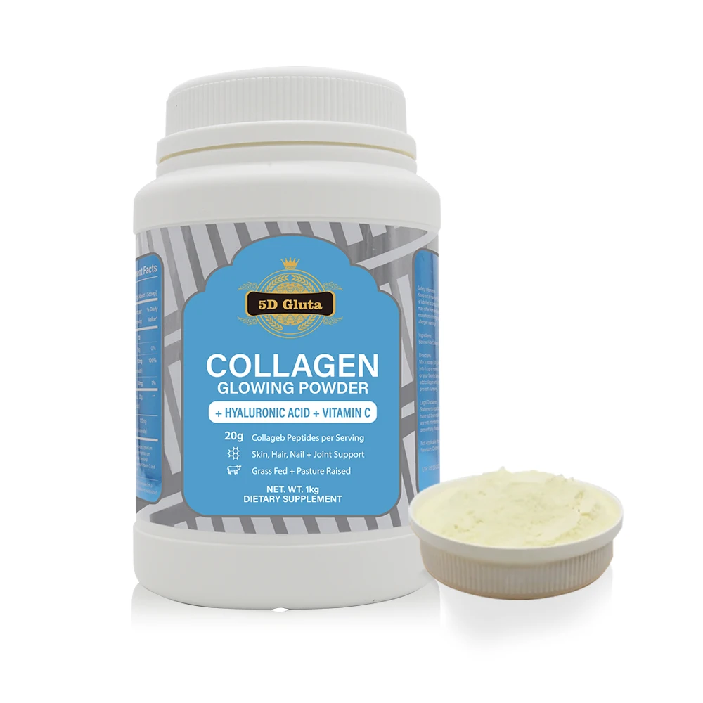 1KG Beauty Collagen Powder Custom LOGO Skin Whitening Peptides Powder Vitamin C  Hair Skin Nails Joints Dietary Supplement